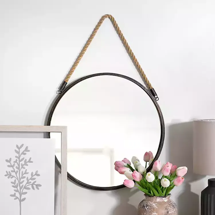 Decorative Mirrors-Kirklands Home Metal Rope Wall Mirror