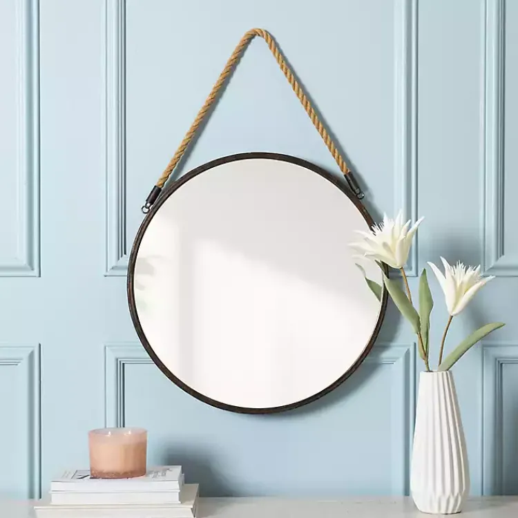 Decorative Mirrors-Kirklands Home Metal Rope Wall Mirror