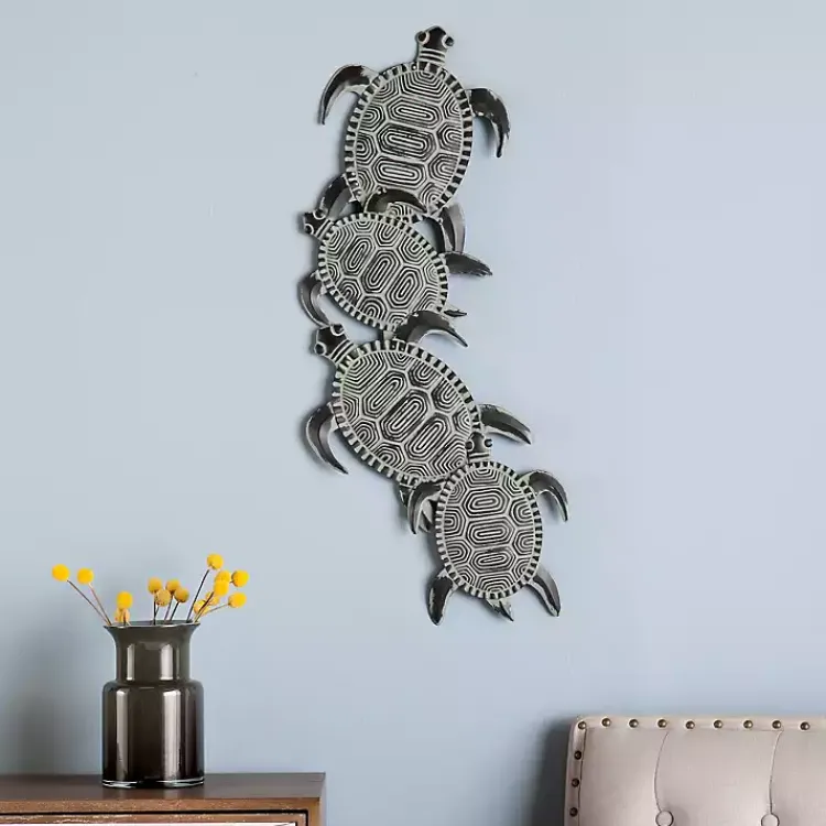 Wall Plaques-Kirklands Home Sea Turtle Metal Plaque Black