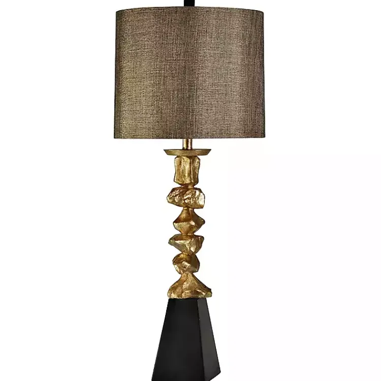 Table Lamps-Kirklands Home Vintage Gold Nugget Table Lamp Brown