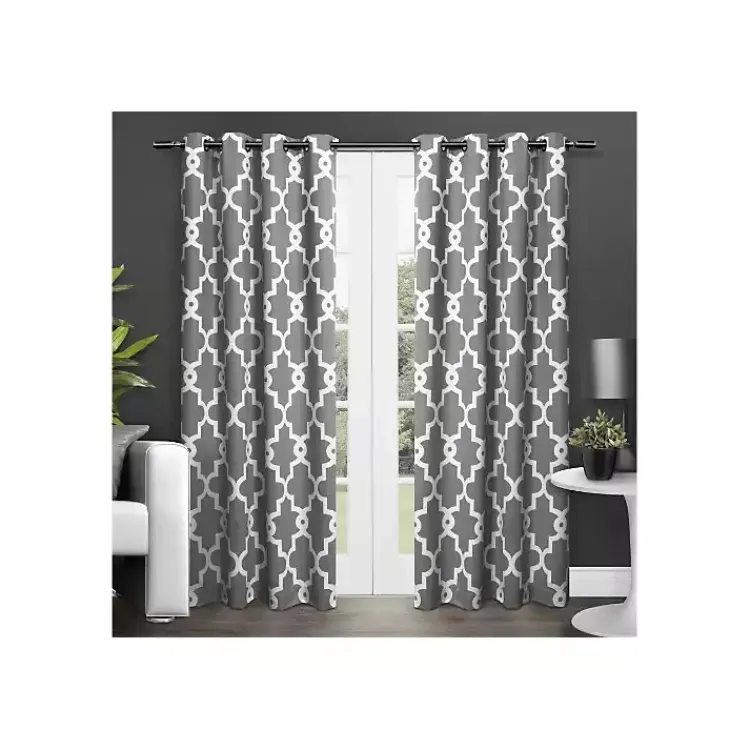 Curtains & Drapes-Kirklands Home Maxwell Blackout Curtain Panel Set, 84 in. Gray