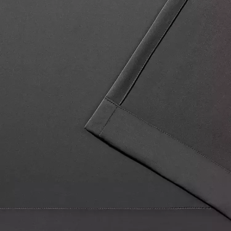 Curtains & Drapes-Kirklands Home Charcoal Sateen Curtain Panel Set, 96 in. Gray