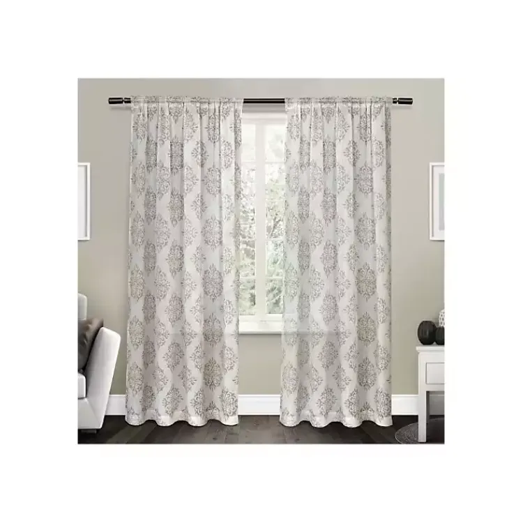 Curtains & Drapes-Kirklands Home Nagano Linen Curtain Panel Set, 96 in. Tan