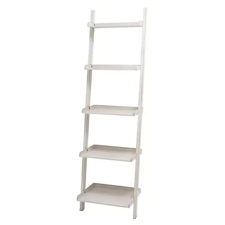 Office Furniture-Kirklands Home Wooden Leaning Shelf White