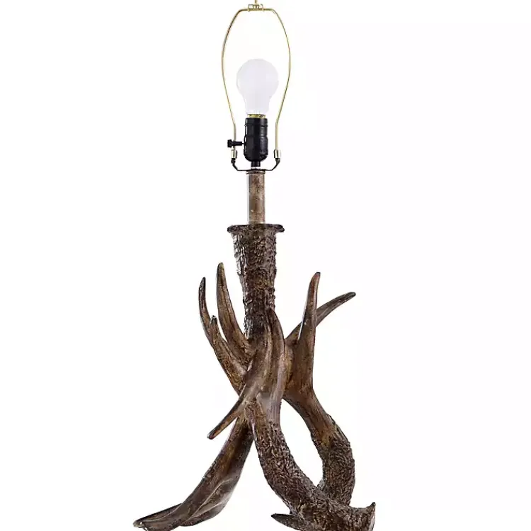 Table Lamps-Kirklands Home Faux Antler Table Lamp Brown