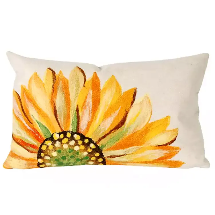Outdoor Cushions & Pillows-Kirklands Home Yellow Sunflower Indoor/Outdoor Accent Pillow