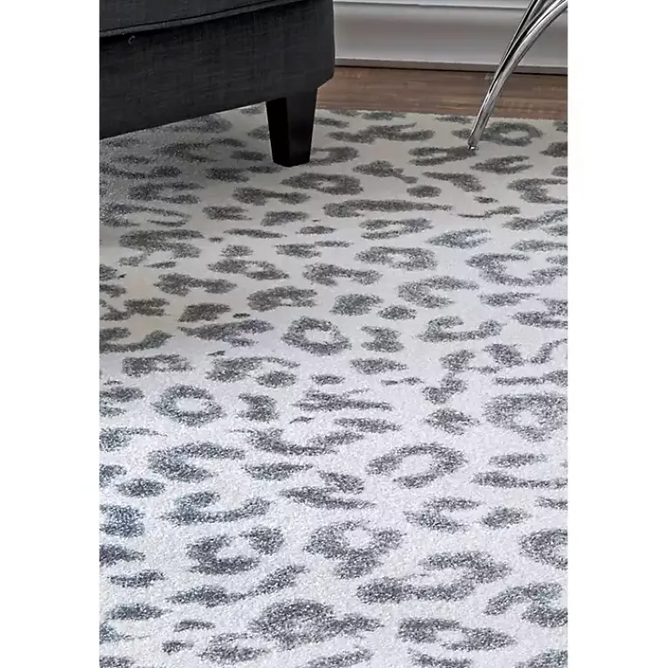 Area Rugs-Kirklands Home Leopard Print Area Rug, 5x7 Gray