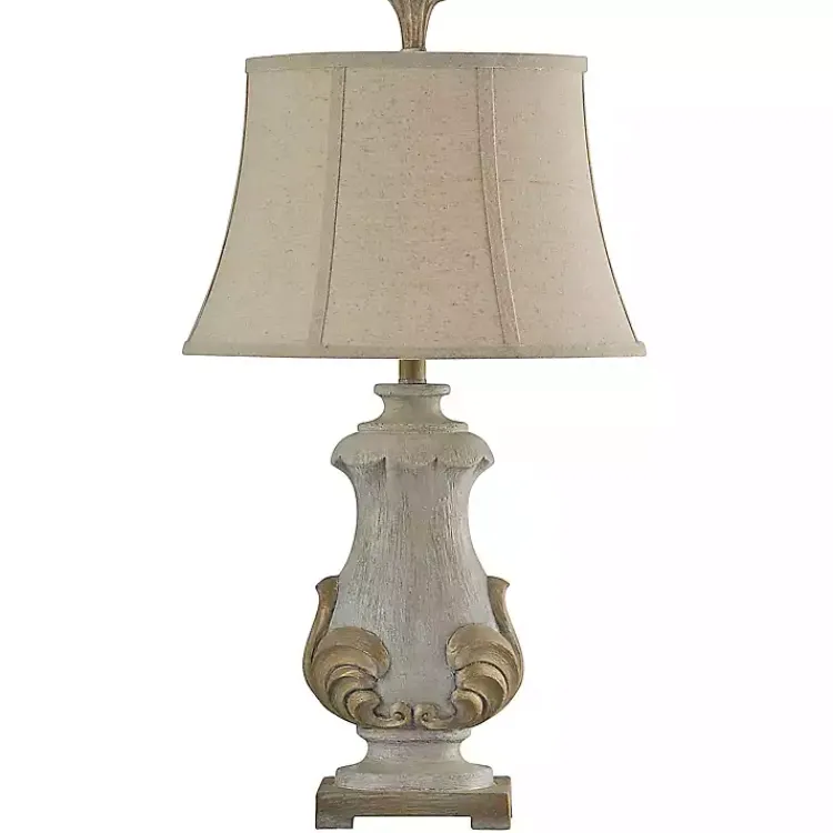 Table Lamps-Kirklands Home Crystal Cream Traditional Table Lamp Tan