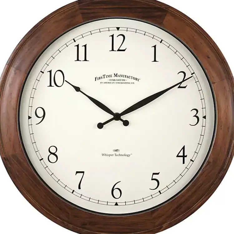 Clocks-Kirklands Home Walnut Garrison Wooden Wall Clock