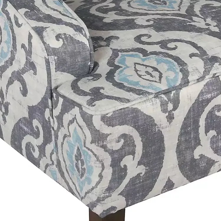 Accent Chairs-Kirklands Home Suri Blue Swoop Accent Chair