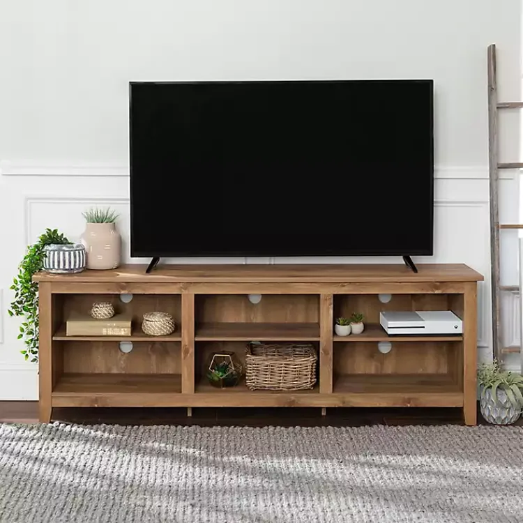 Tv Stands & Media Consoles-Kirklands Home Barnwood TV Stand, 70 in. Brown