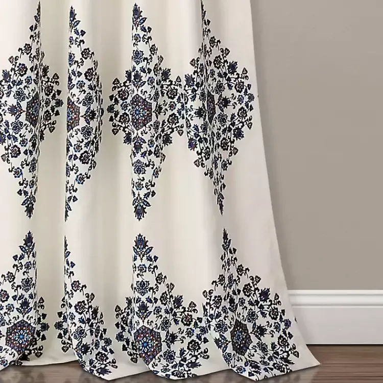 Curtains & Drapes-Kirklands Home Cream Keya Medallion Curtain Panel Set, 84 in.