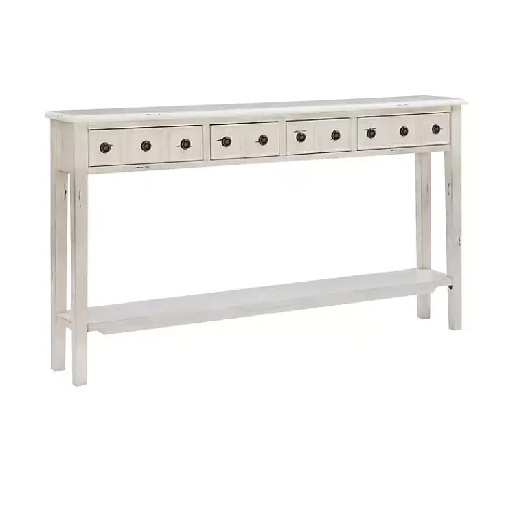 Console Tables-Kirklands Home Paloma Cream 4-Drawer Console Table Ivory