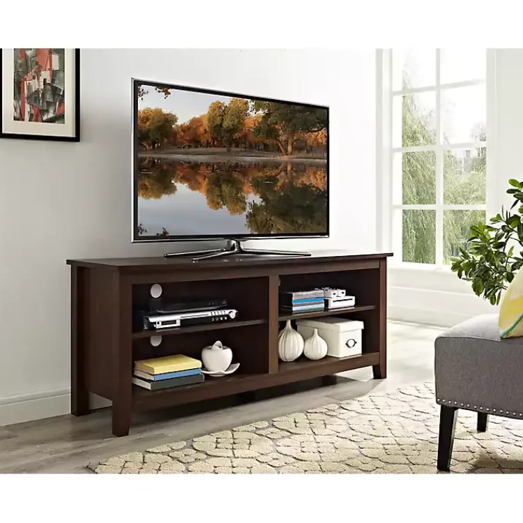 Tv Stands & Media Consoles-Kirklands Home Wood TV Stand, 58 in. Brown