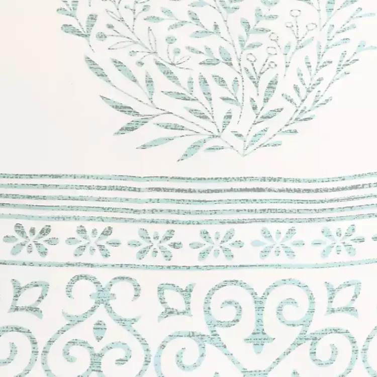 Curtains & Drapes-Kirklands Home Blue Teardrop Leaves Curtain Panel Set, 84 in.