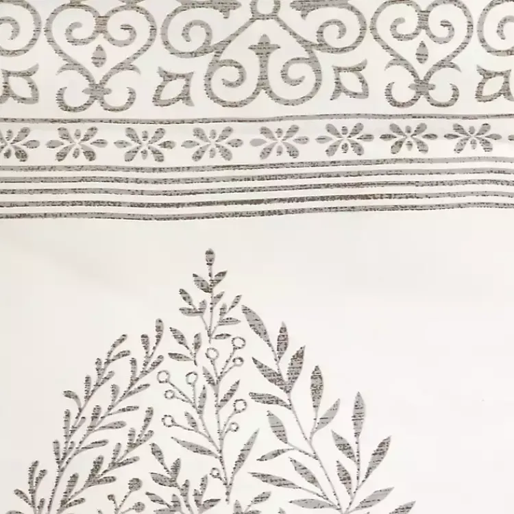 Curtains & Drapes-Kirklands Home Gray Teardrop Leaves Curtain Panel Set, 84 in.