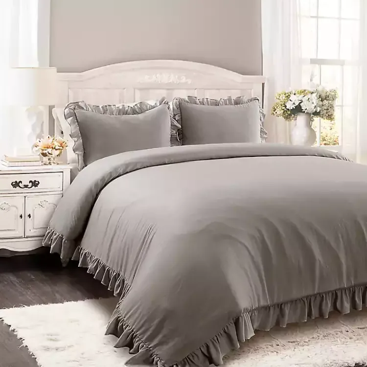 Comforters-Kirklands Home Riley 3-pc. King Comforter Set Gray