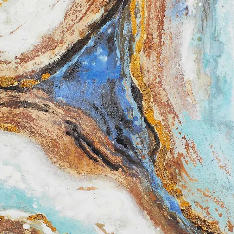 Canvas Art-Kirklands Home Blue Marbling Agate Framed Canvas Art Print