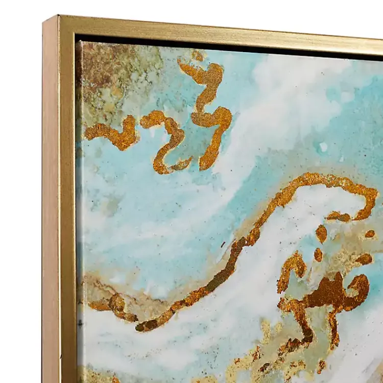 Canvas Art-Kirklands Home Blue Marbling Agate Framed Canvas Art Print