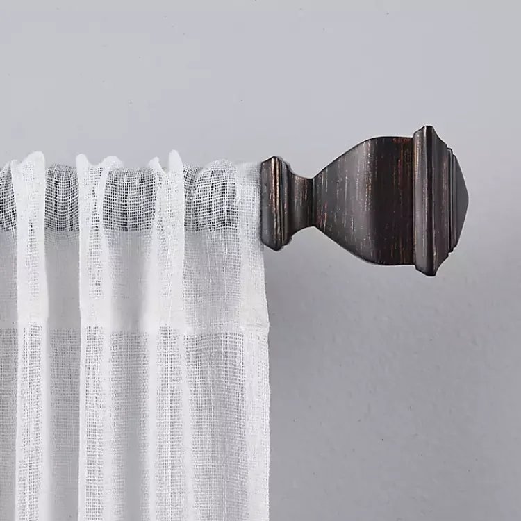 Curtain Rods & Hardware-Kirklands Home Matte Bronze Nathan Curtain Rod, 72 in. Brown