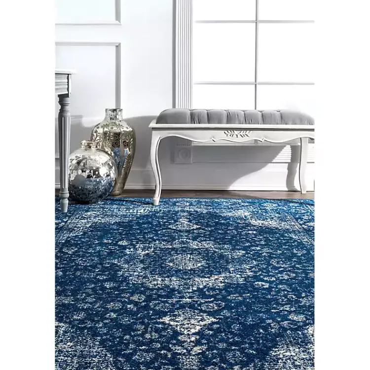 Area Rugs-Kirklands Home Dark Verona Area Rug, 8x10 Blue