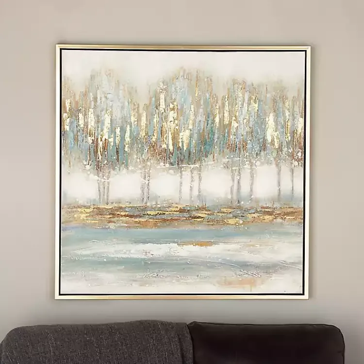 Canvas Art-Kirklands Home Blue Abstract Trees Framed Canvas Art Print