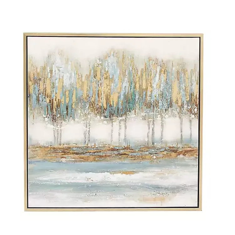 Canvas Art-Kirklands Home Blue Abstract Trees Framed Canvas Art Print