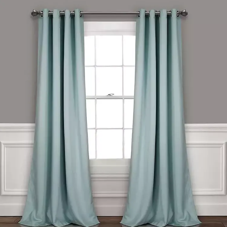 Curtains & Drapes-Kirklands Home Insulated Blackout Curtain Panel Set, 84 in. Blue