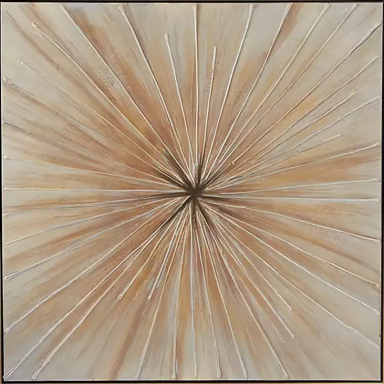 Canvas Art-Kirklands Home Gold Contemporary Burst Framed Canvas Art Print