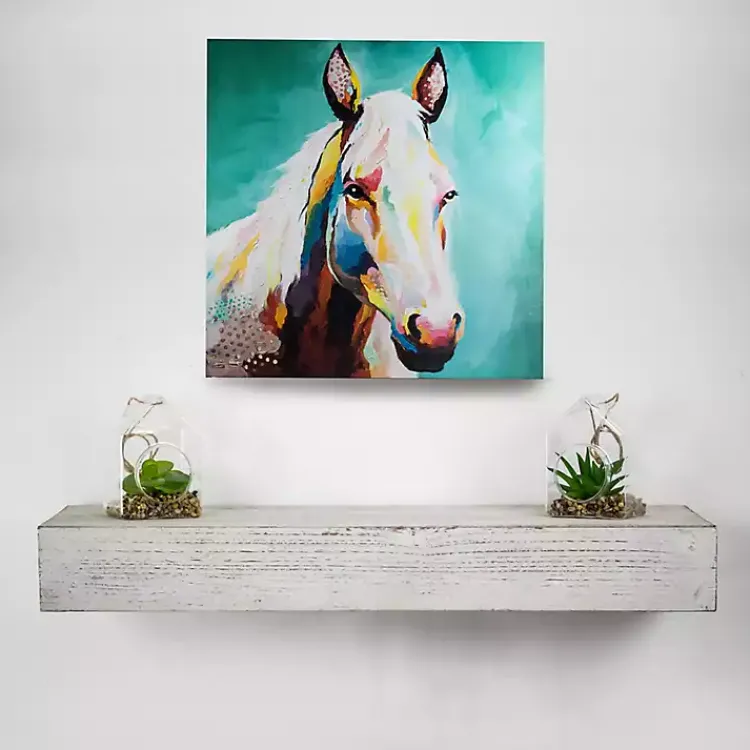 Shelves-Kirklands Home Whitewashed Wood Floating Shelf, 36 in.