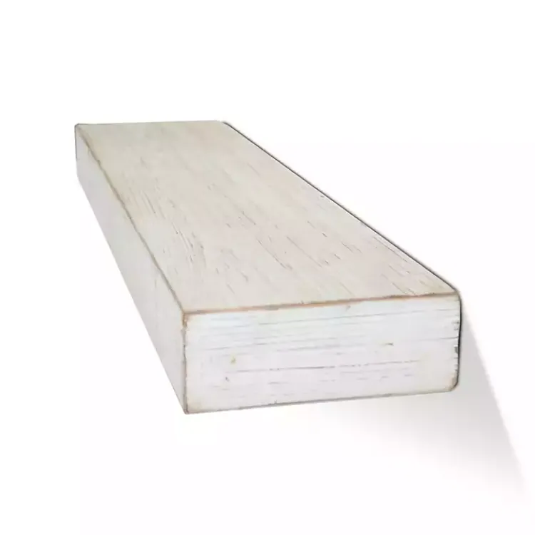 Shelves-Kirklands Home Whitewashed Wood Floating Shelf, 24 in.