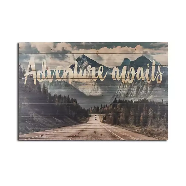 Wall Quotes & Signs-Kirklands Home Adventure Awaits Wood Art Print