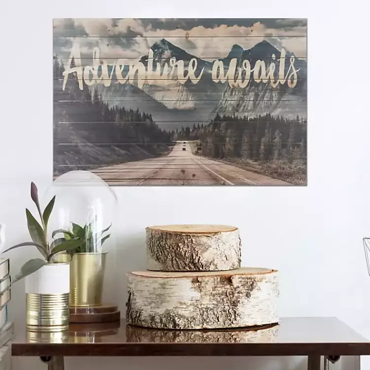 Wall Quotes & Signs-Kirklands Home Adventure Awaits Wood Art Print
