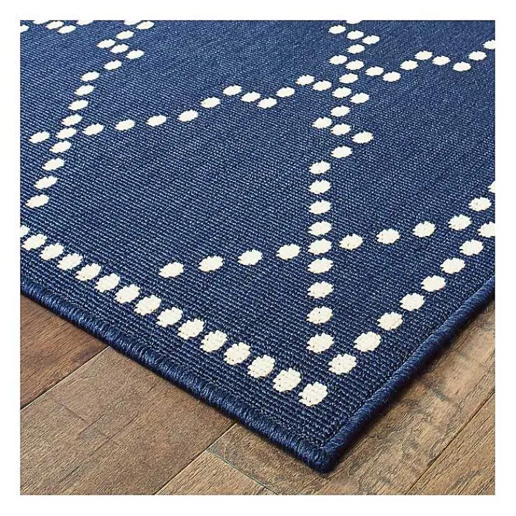 Outdoor Rugs-Kirklands Home Navy Caden Outdoor Area Rug, 6x9