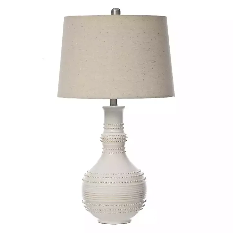 Table Lamps-Kirklands Home White Glaze Serenia Ceramic Table Lamp Ivory