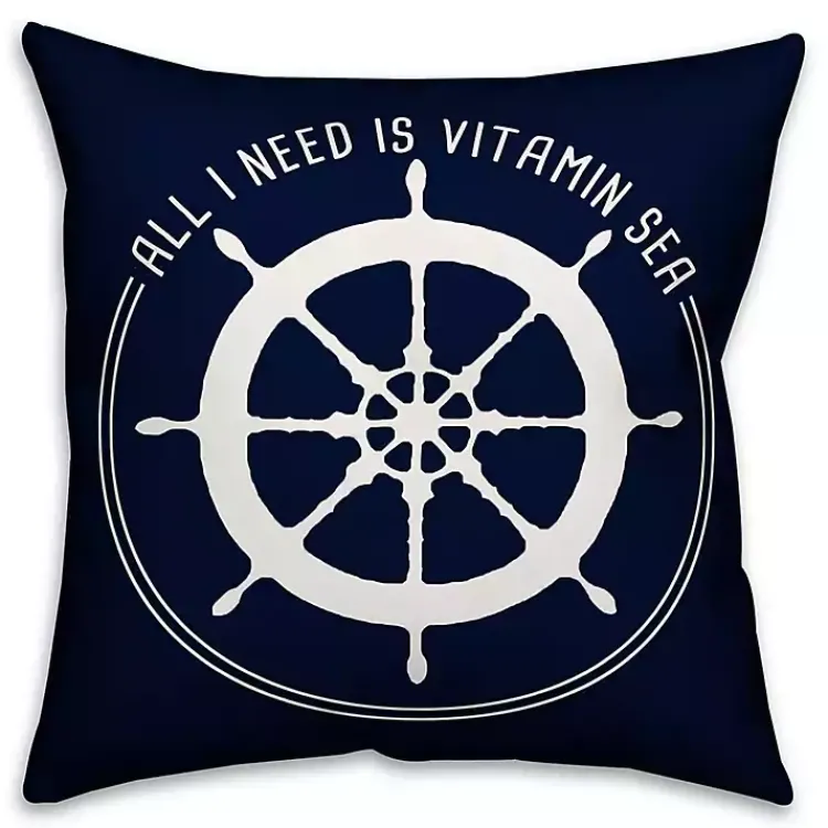 Outdoor Cushions & Pillows-Kirklands Home Nautical Vitamin Sea Outdoor Pillow
