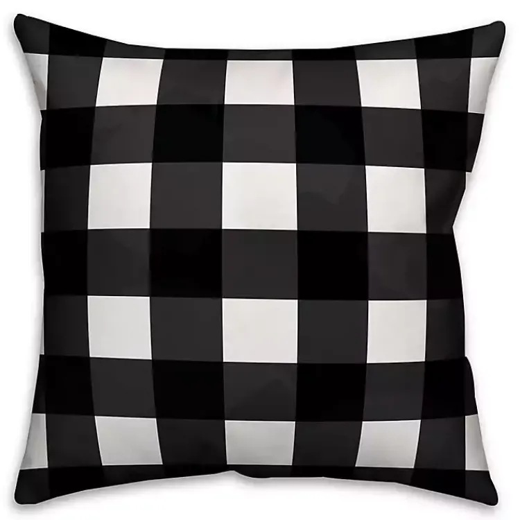 Outdoor Cushions & Pillows-Kirklands Home Red Floral Buffalo Check Outdoor Pillow