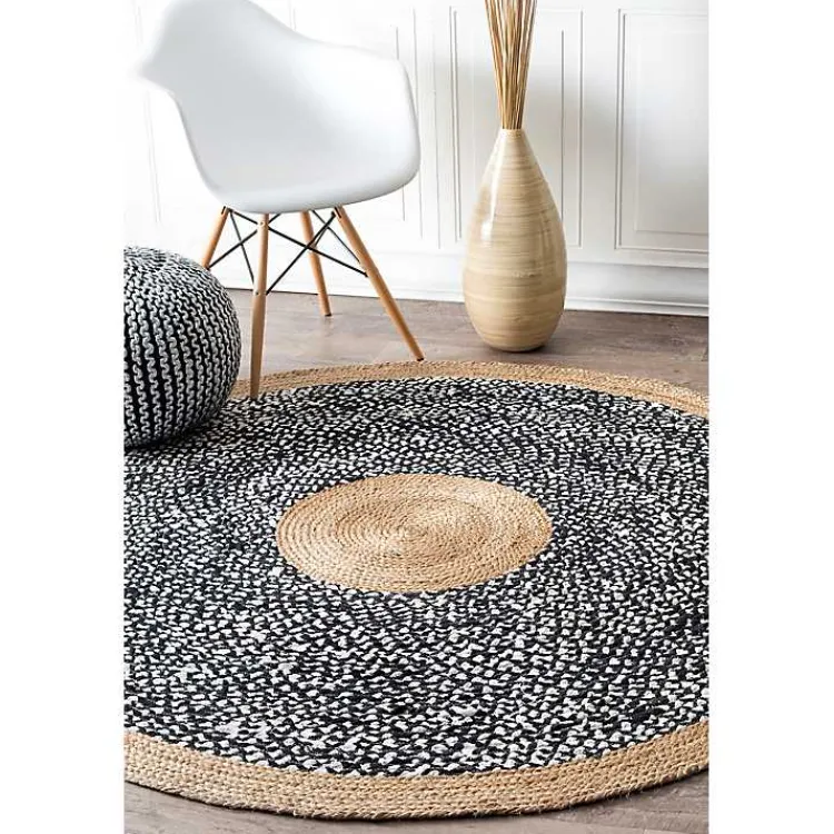 Area Rugs-Kirklands Home Natural Lesha Round Rug, 8 ft.
