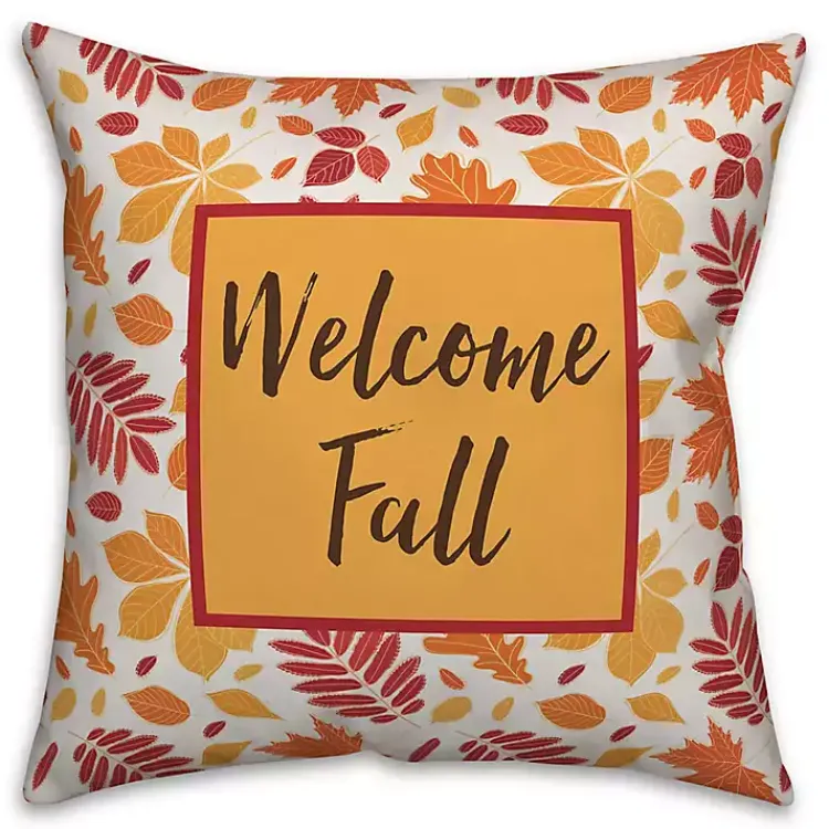 Outdoor Cushions & Pillows-Kirklands Home Welcome Fall Double Sided Outdoor Pillow Multi