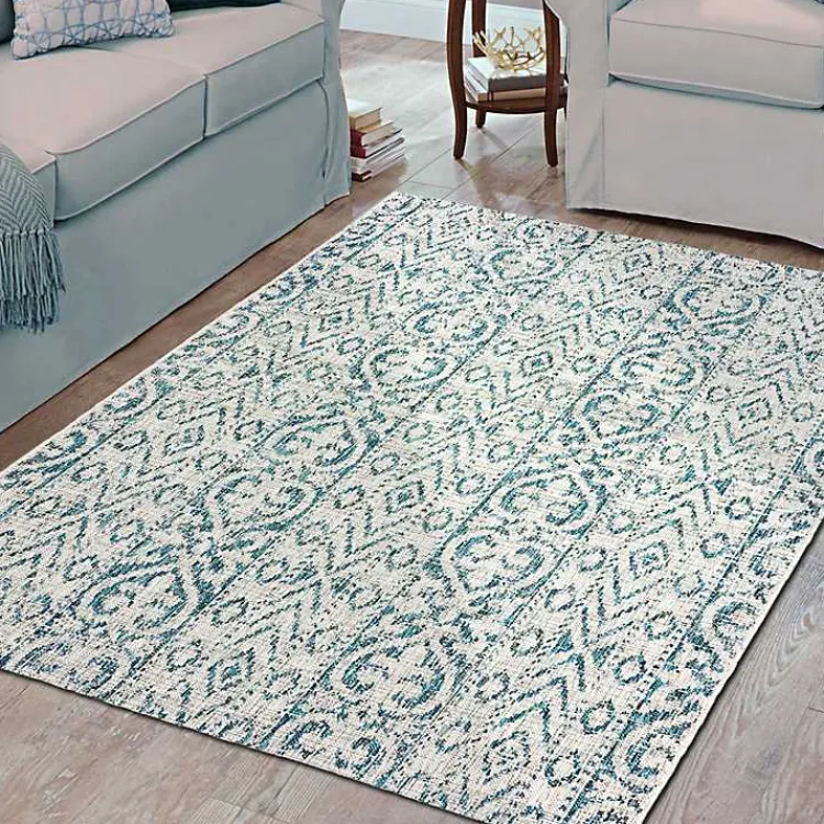 Outdoor Rugs-Kirklands Home Azure Terrace Sun Shower Outdoor Area Rug, 5x8