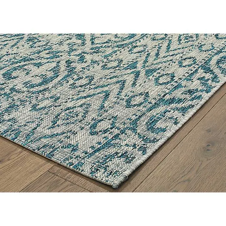 Outdoor Rugs-Kirklands Home Azure Terrace Sun Shower Outdoor Area Rug, 7x9