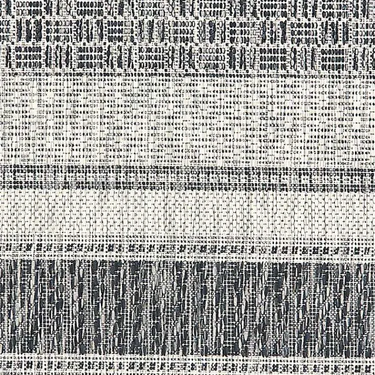 Outdoor Rugs-Kirklands Home Stripe Weave Sun Shower Outdoor Area Rug, 7x9 Gray