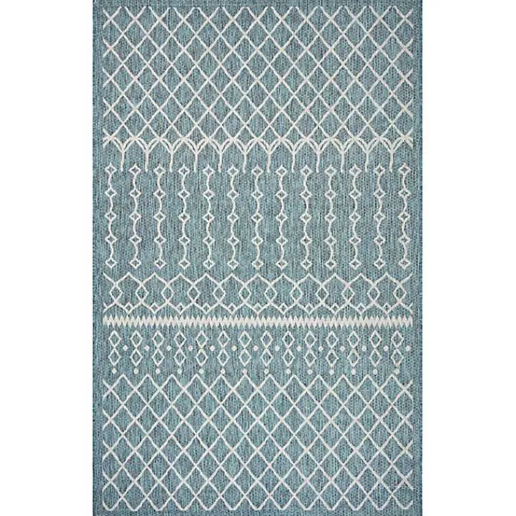 Outdoor Rugs-Kirklands Home Placid Portico Sun Shower Outdoor Area Rug, 7x9