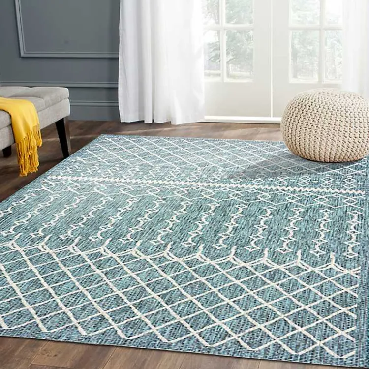 Outdoor Rugs-Kirklands Home Placid Portico Sun Shower Outdoor Area Rug, 7x9