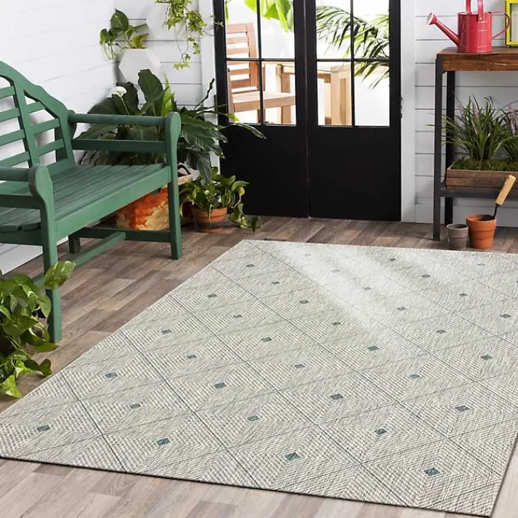 Outdoor Rugs-Kirklands Home Solitaire Sun Shower Outdoor Area Rug, 5x8