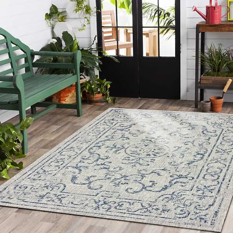 Outdoor Rugs-Kirklands Home Classicism Sun Shower Outdoor Area Rug, 7x9