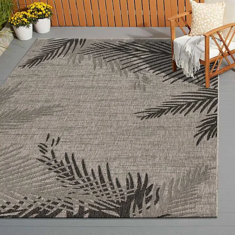 Outdoor Rugs-Kirklands Home Shaded Palms Captiva Outdoor Area Rug, 7x9