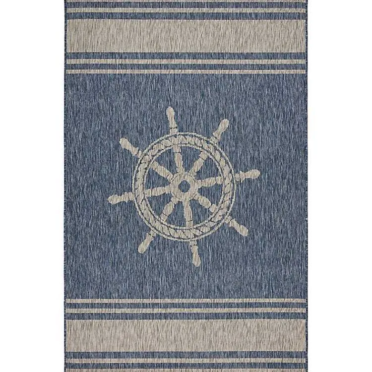 Outdoor Rugs-Kirklands Home Captiva Nautical Helm Outdoor Area Rug, 5x7