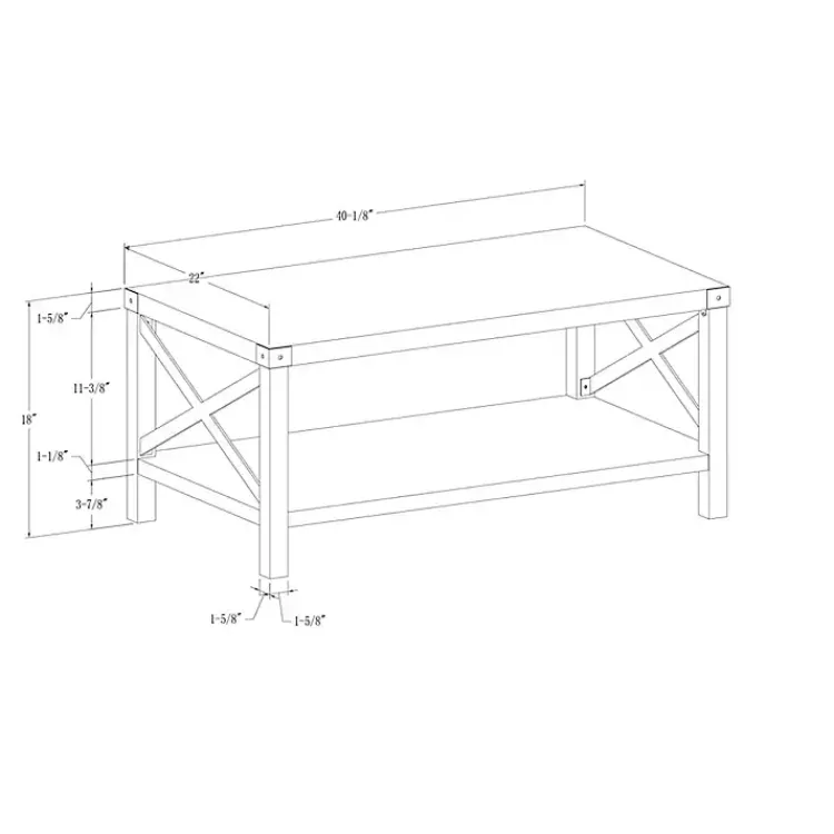 Coffee Tables-Kirklands Home Industrial X-Frame Coffee Table White