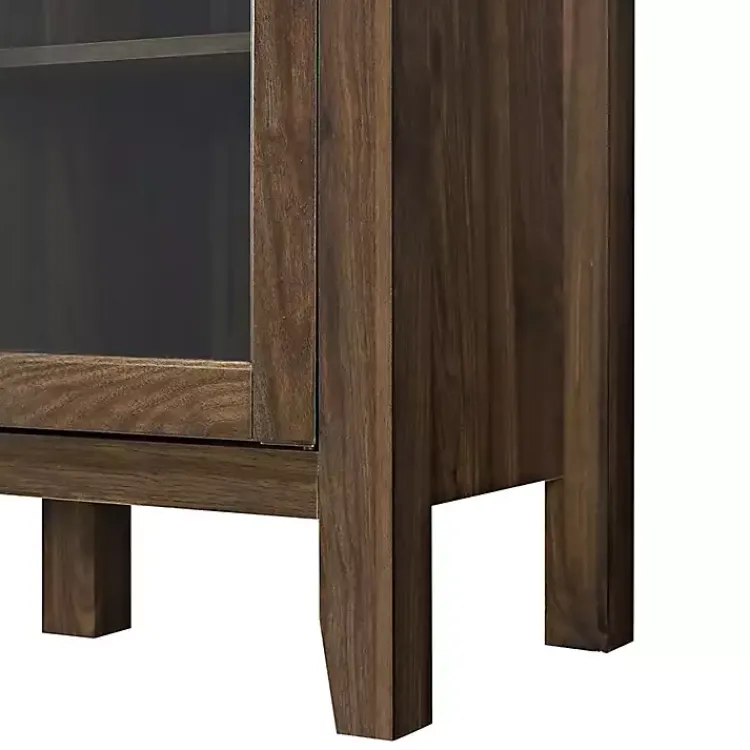Tv Stands & Media Consoles-Kirklands Home Farmhouse Highboy Dark Walnut TV Stand Brown